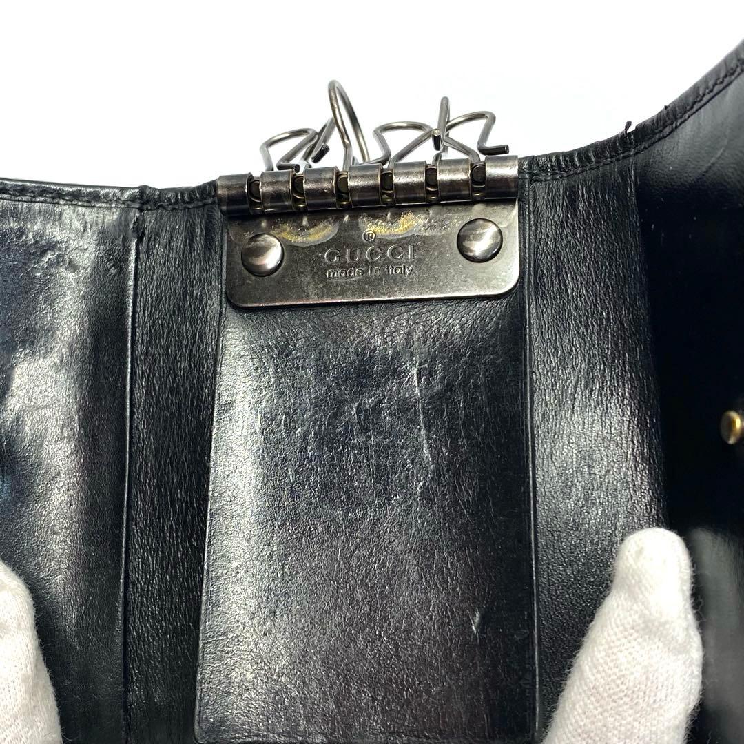 GUCCI キーケース　黒　レザー　キャンパス　美品　レディース　メンズ　グッチ