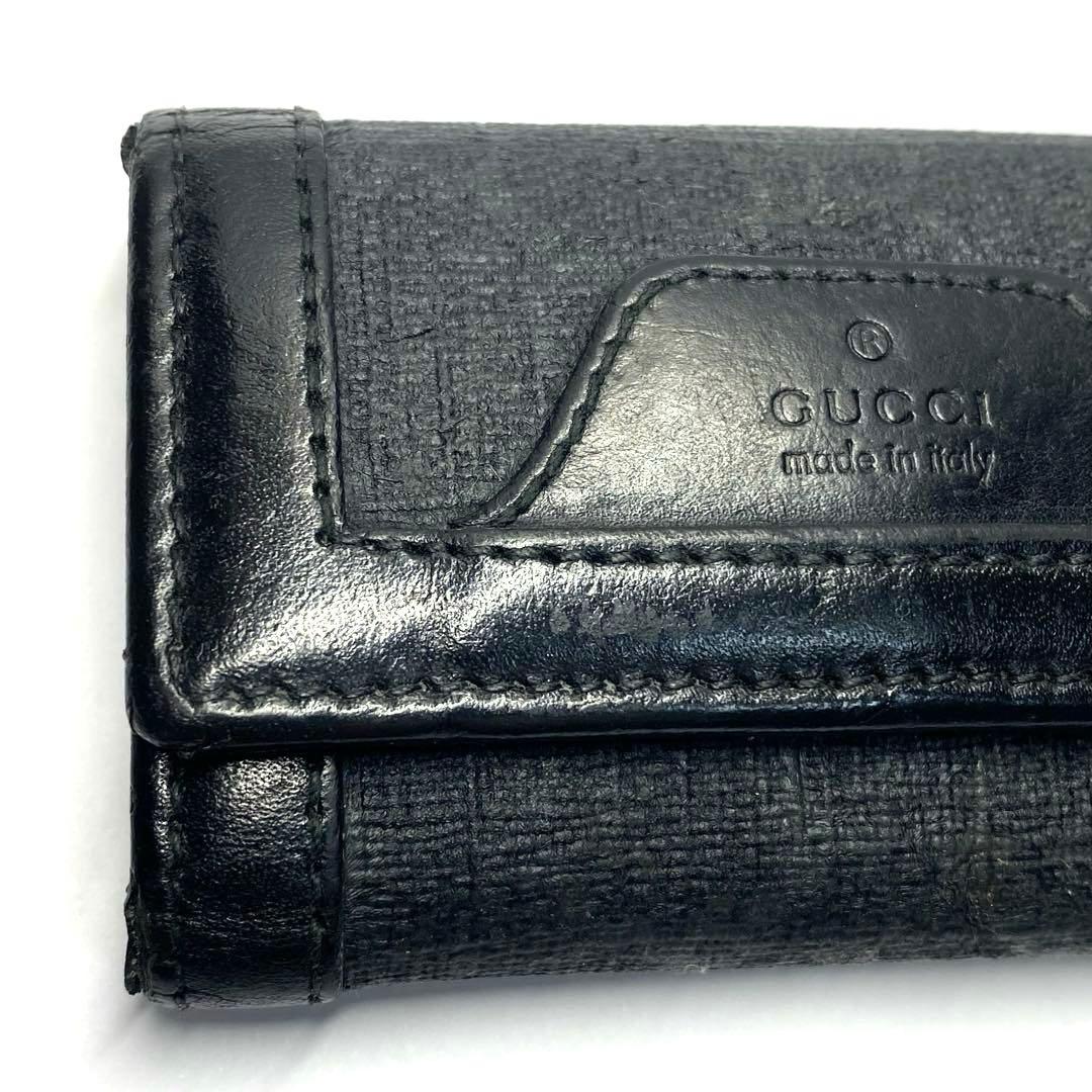GUCCI キーケース　黒　レザー　キャンパス　美品　レディース　メンズ　グッチ