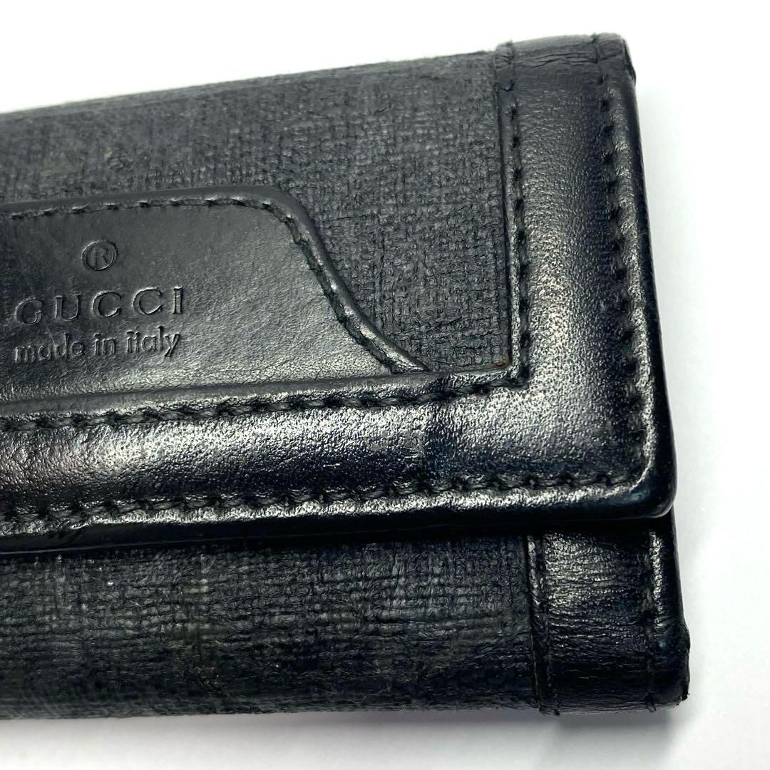 GUCCI キーケース　黒　レザー　キャンパス　美品　レディース　メンズ　グッチ