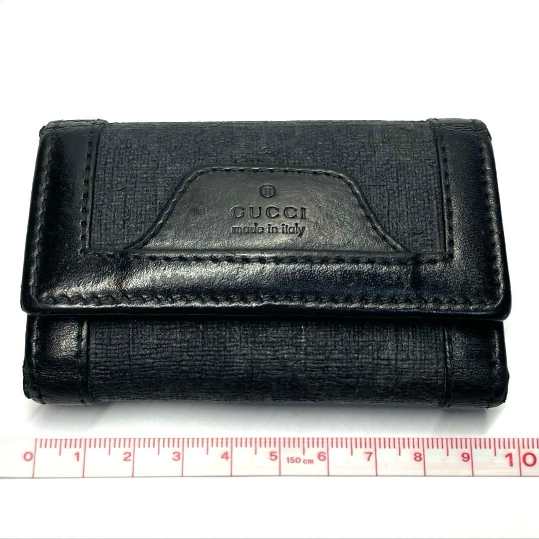GUCCI キーケース　黒　レザー　キャンパス　美品　レディース　メンズ　グッチ