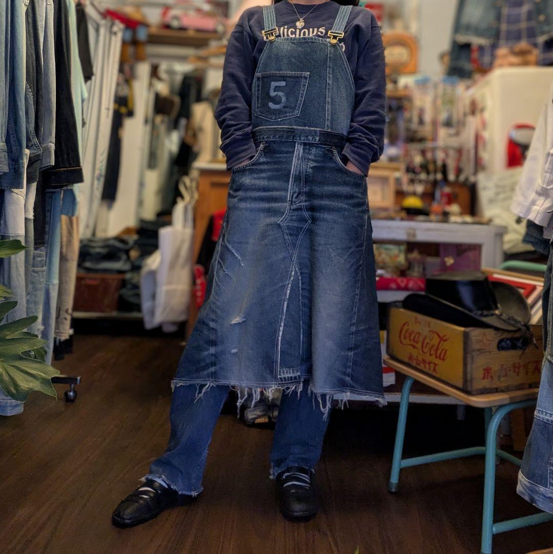 デニムリメイク　エプロン　NO.49S
