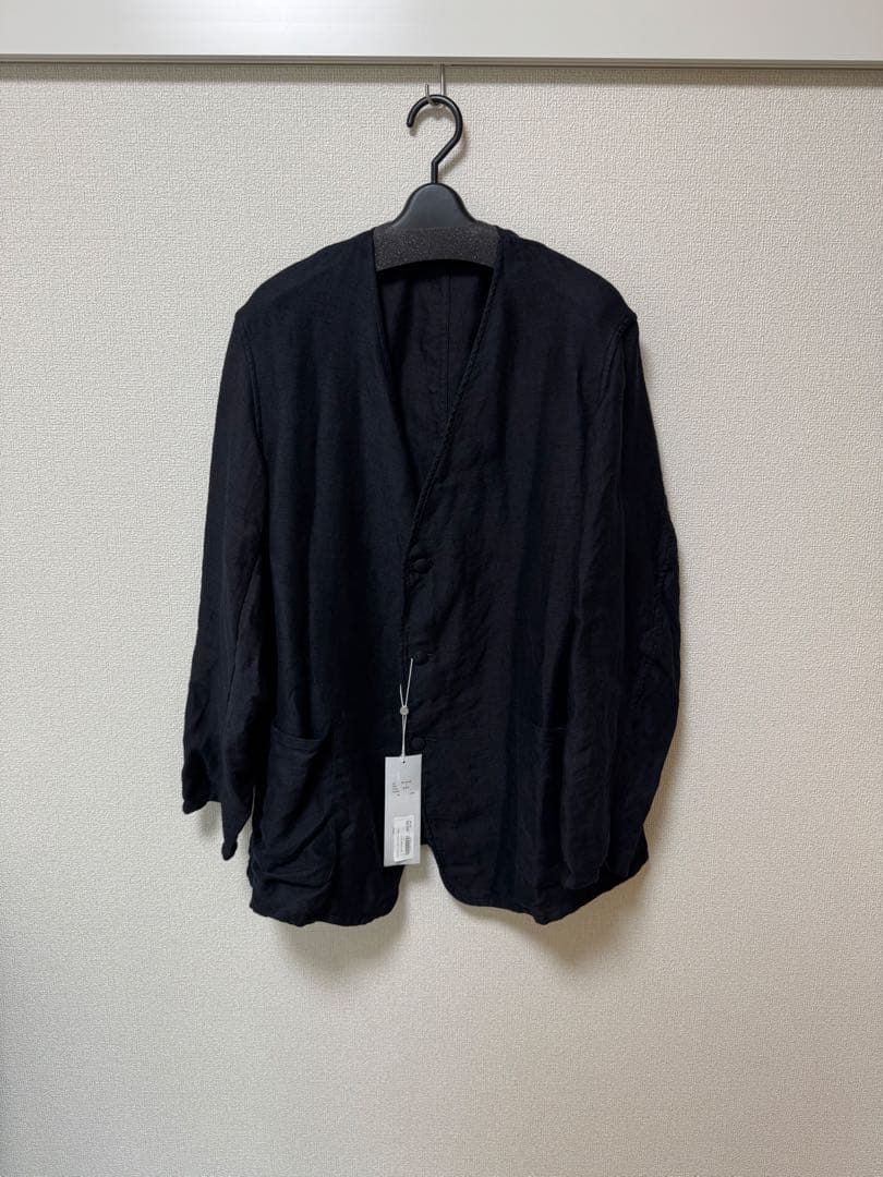 size1 COMOLI 25SS リネンサテンノーカラージャケット