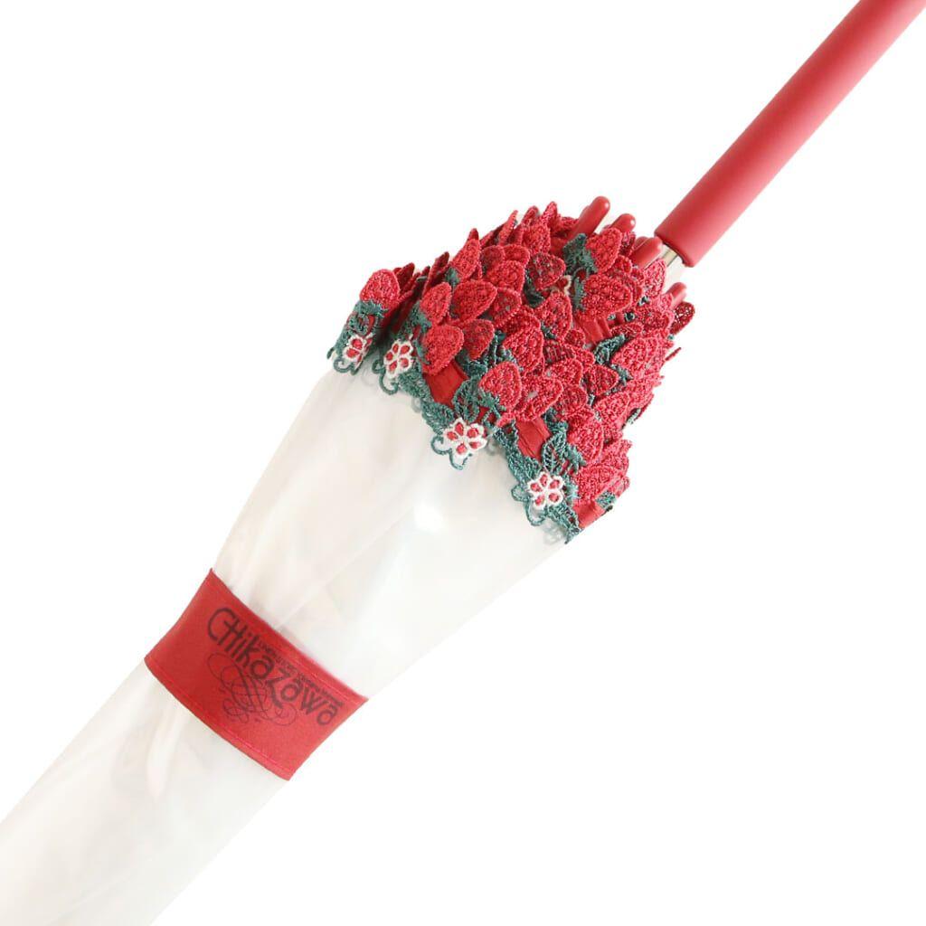 【新品・未開封】近沢レース ハッピーレースアンブレラ 春摘みいちご レッド