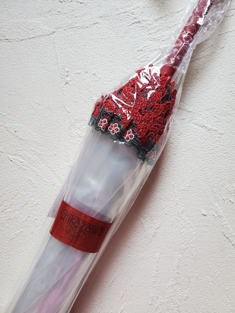 【新品・未開封】近沢レース ハッピーレースアンブレラ 春摘みいちご レッド