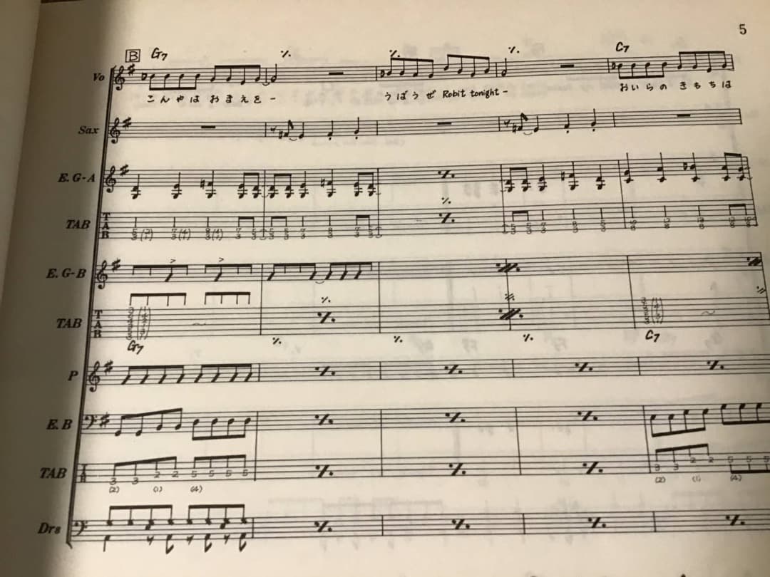 ★楽譜/クールス/COOLS/TAB3/タブ譜/バンドスコア/音楽春秋/横山剣