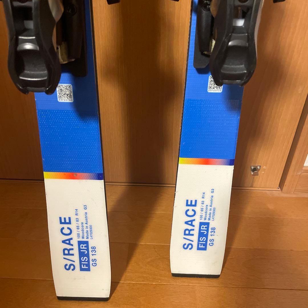 SALOMON GS スキー 板 138cm青色 バインディング付き