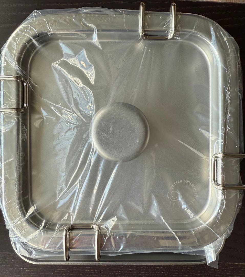 【新品未使用】仔犬印 角型給食缶ミニ　巾着バッグ付き