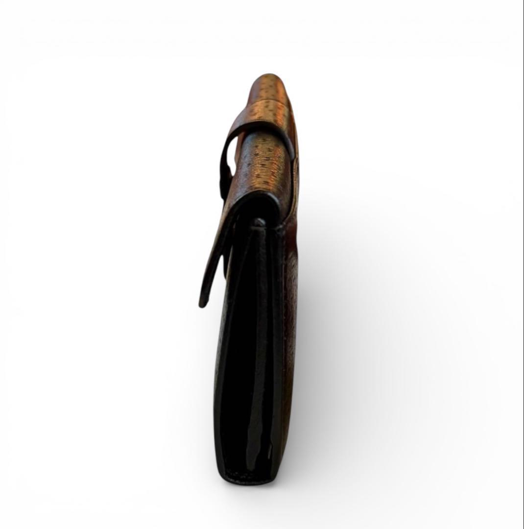 新品未使用 フェラガモ ガンチーニ 留め具 長財布 オーストリッチ 本革