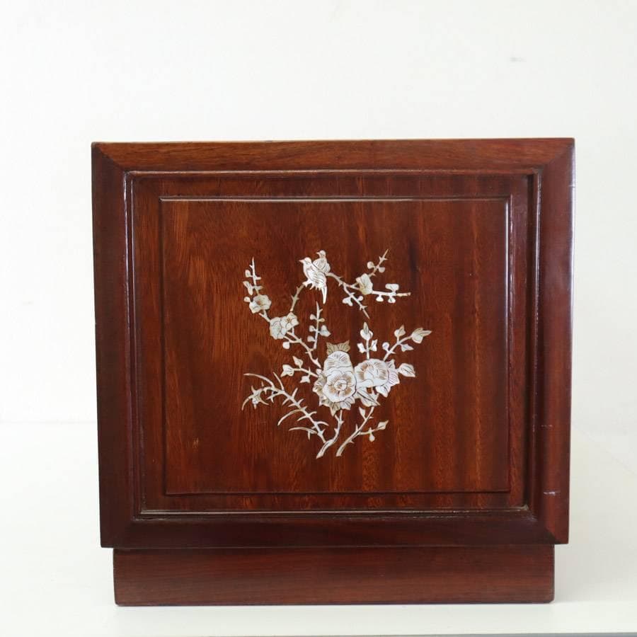 値下　花梨無垢 唐木家具 螺鈿細工 小箪笥 小引き出し 引き出し6杯