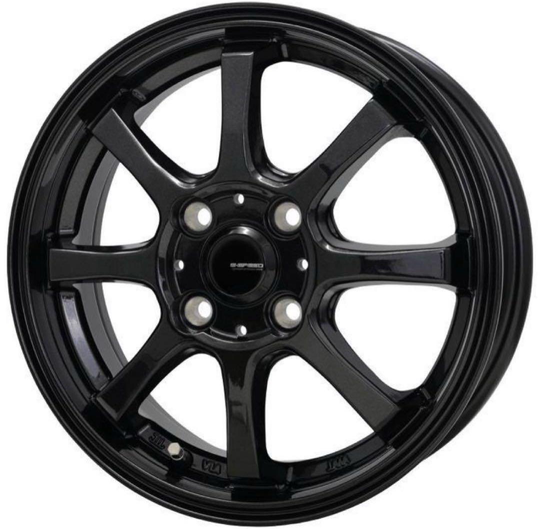 12インチ4-100 G.Speed G-08メタリックブラック ホイール4本