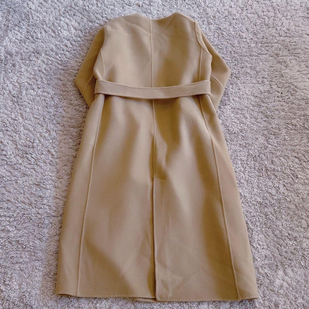 美品【ダブルフェイス／ベルト付き】ボールジィ／オーバーサイズ•ノーカラーコート