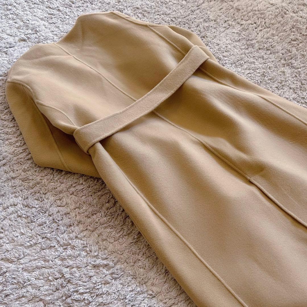 美品【ダブルフェイス／ベルト付き】ボールジィ／オーバーサイズ•ノーカラーコート