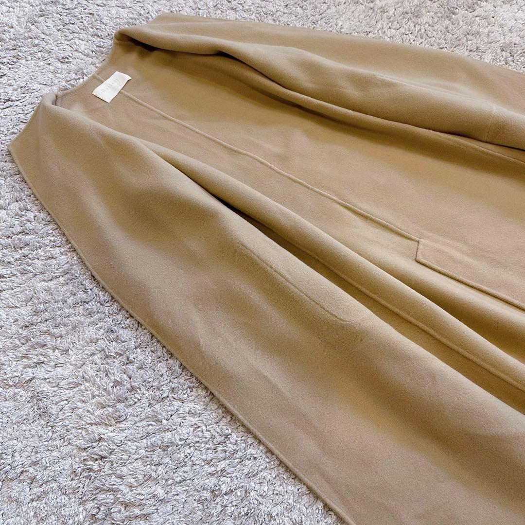 美品【ダブルフェイス／ベルト付き】ボールジィ／オーバーサイズ•ノーカラーコート