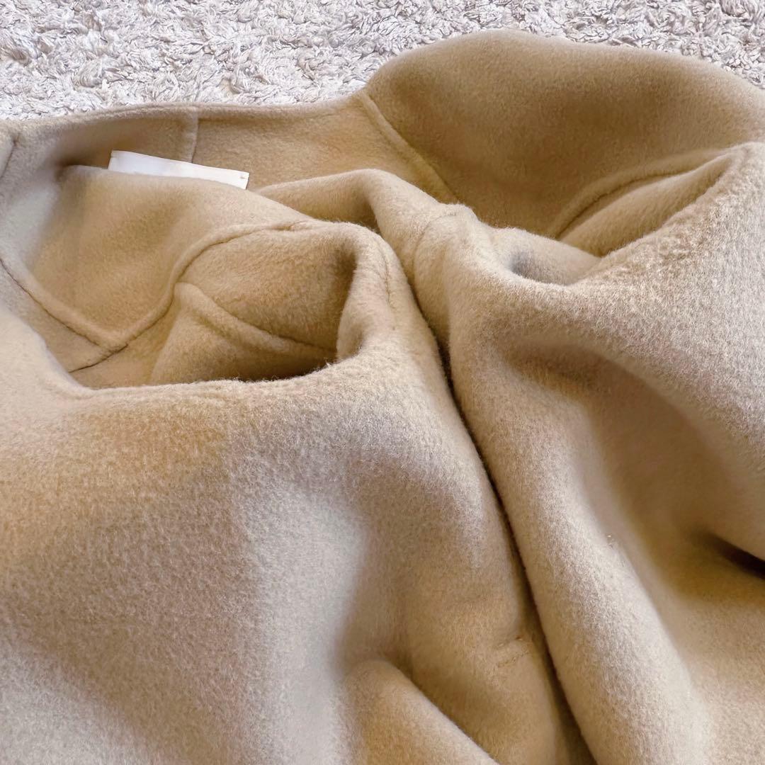 美品【ダブルフェイス／ベルト付き】ボールジィ／オーバーサイズ•ノーカラーコート