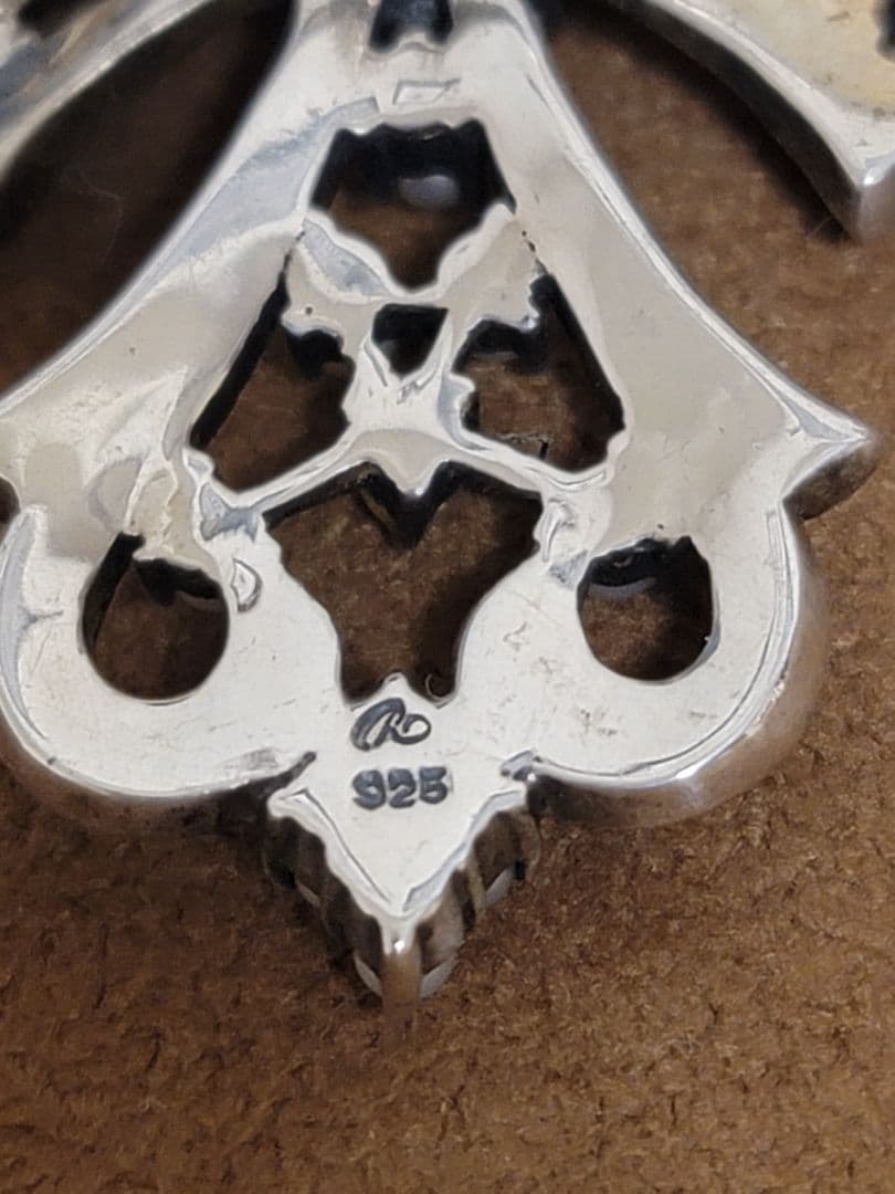 碌山 ベビーパール マーカサイトアンティーク調ペンダントトップ ブローチ