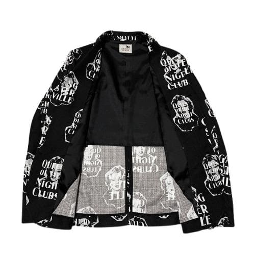 良品 GANGSTERVILLE 総柄 3B テーラードジャケット ブラック L