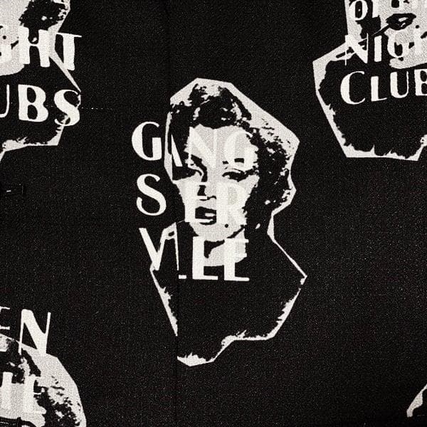 良品 GANGSTERVILLE 総柄 3B テーラードジャケット ブラック L