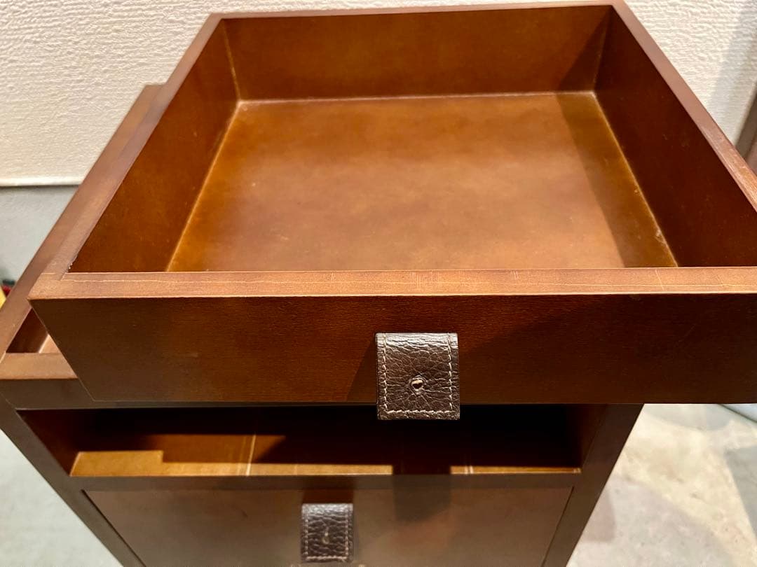 美品 サフィールノワール ドロワーボックス ウッド 靴磨き クリーム収納 ケース