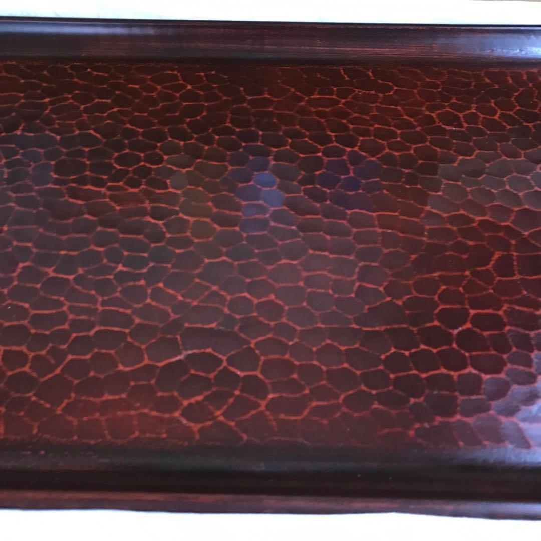 [希少な逸品］鎌倉彫　長手盆　刀目　陽堂十四世　大石雅樹