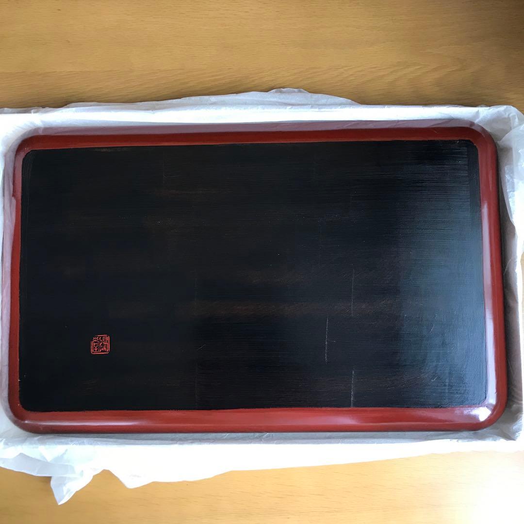 [希少な逸品］鎌倉彫　長手盆　刀目　陽堂十四世　大石雅樹