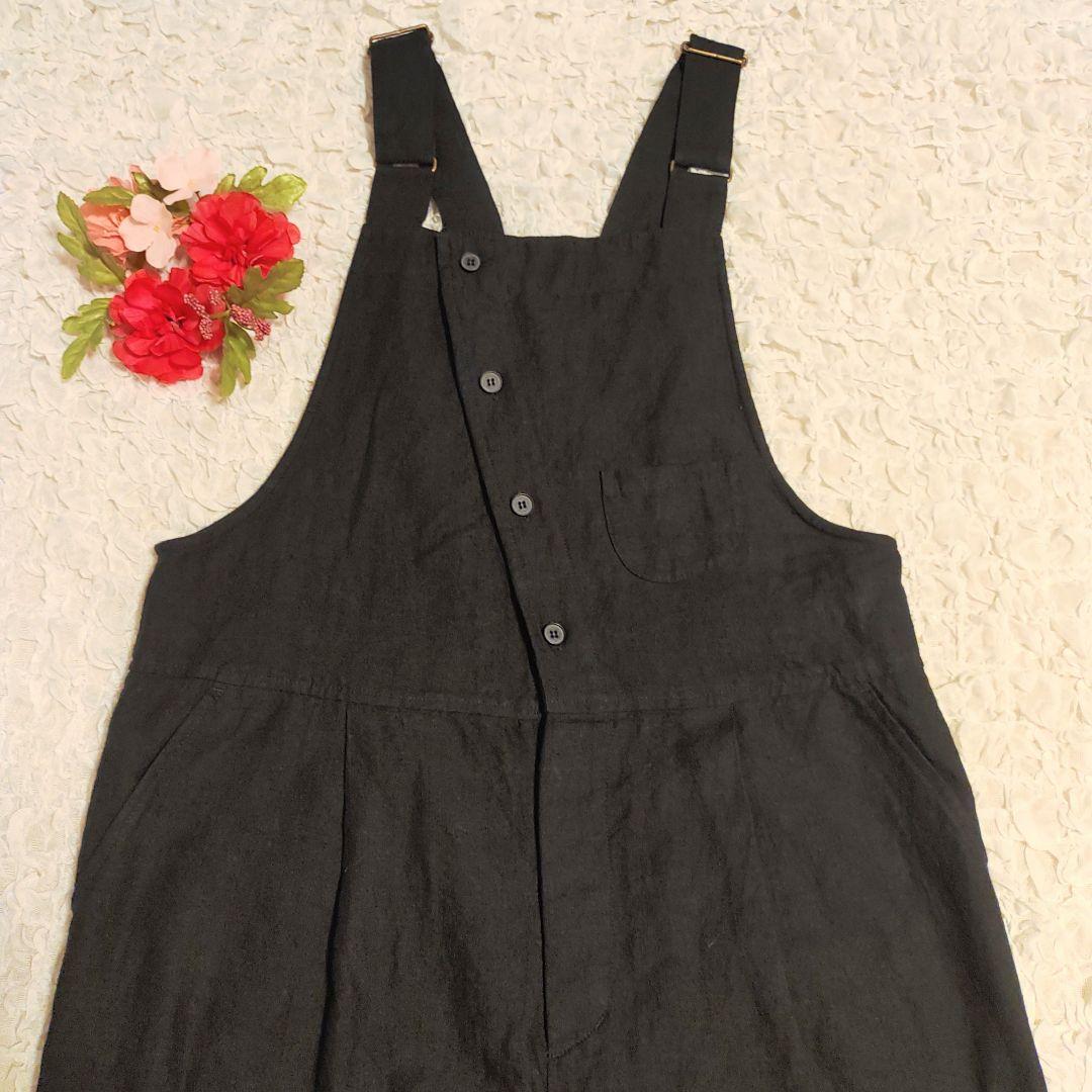 美品 リネン100% モトミエム サロペット オーバーオール オールインワン