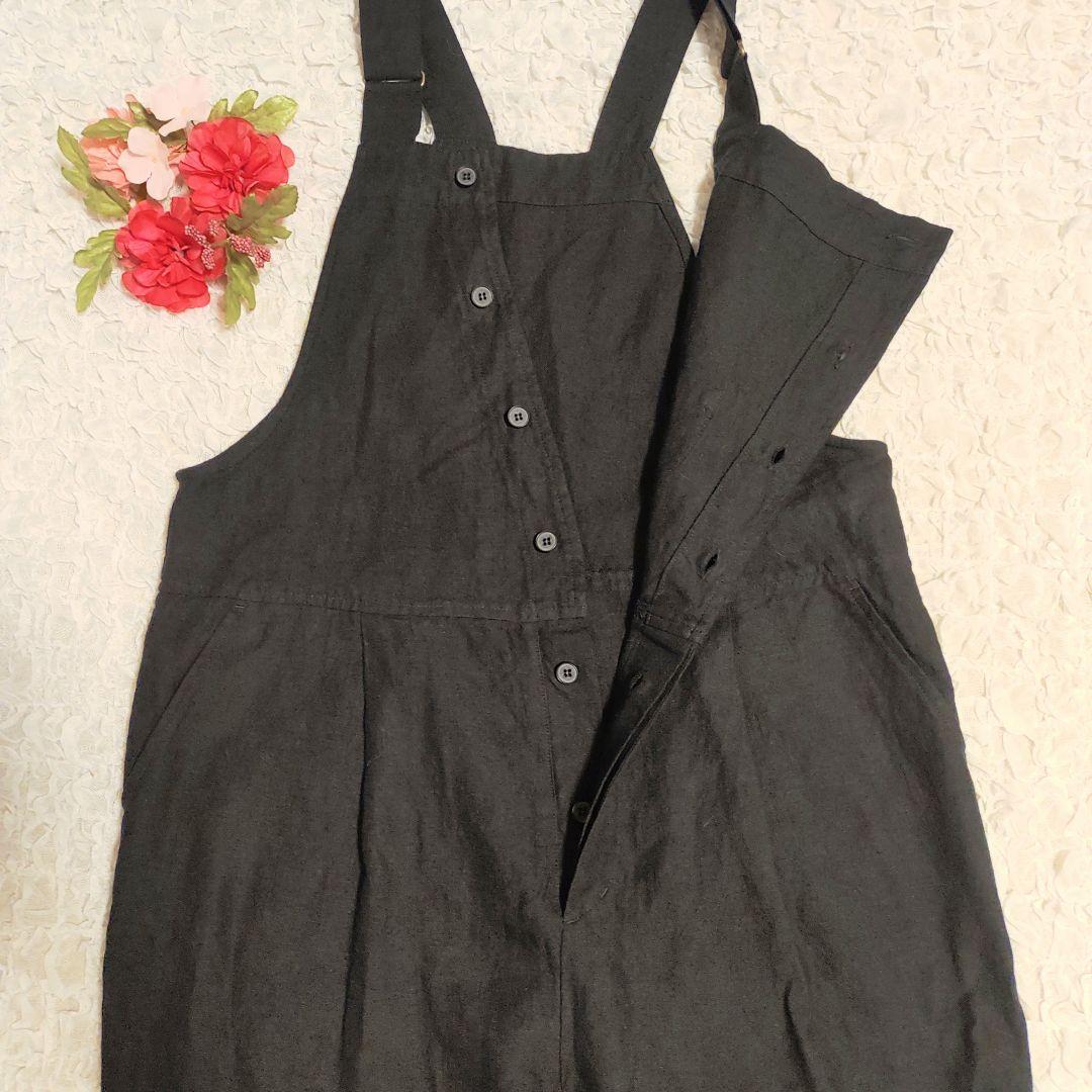 美品 リネン100% モトミエム サロペット オーバーオール オールインワン