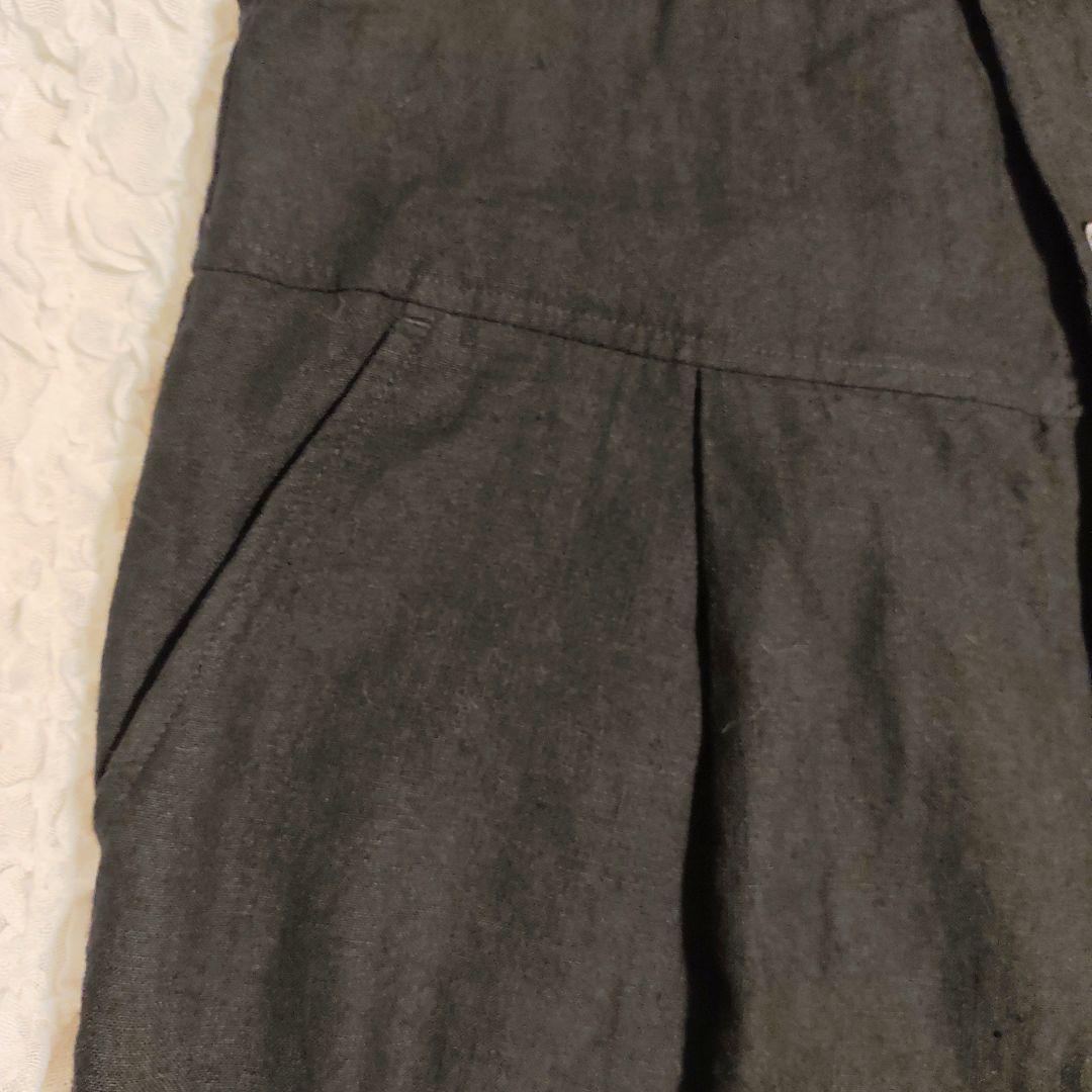 美品 リネン100% モトミエム サロペット オーバーオール オールインワン