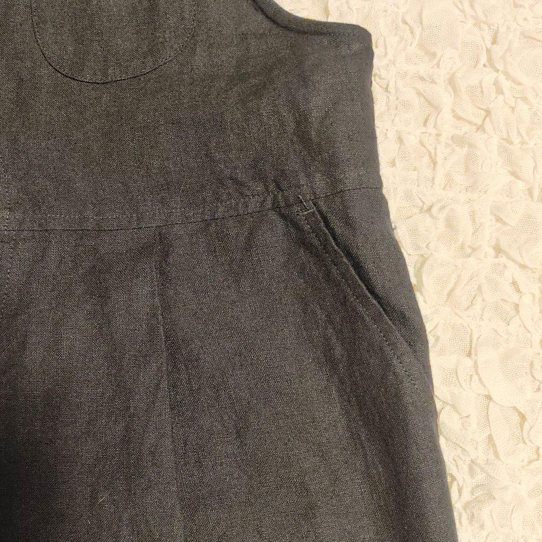 美品 リネン100% モトミエム サロペット オーバーオール オールインワン