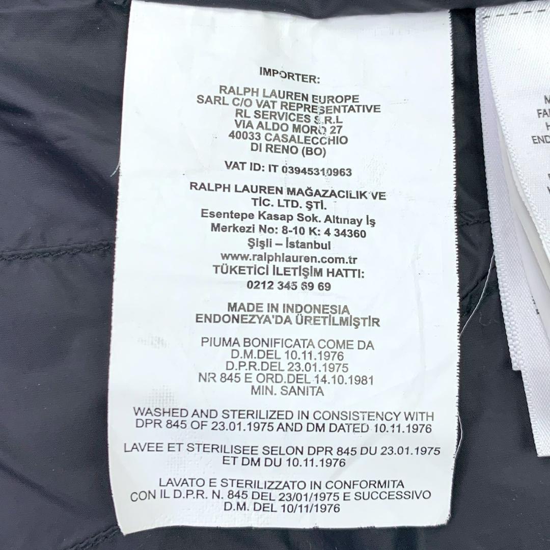 美品★ポロラルフローレン ダウンベスト ビッグポニー ブラック XS　E094