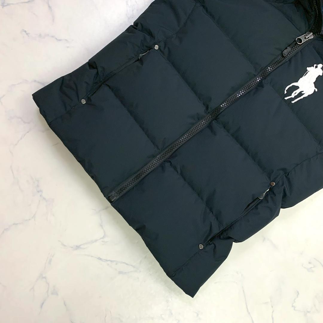 美品★ポロラルフローレン ダウンベスト ビッグポニー ブラック XS　E094