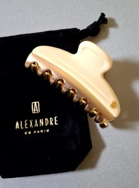 【美品】アレクサンドルドゥパリ M ヘアクリップ　人気のアイボリー 完売品