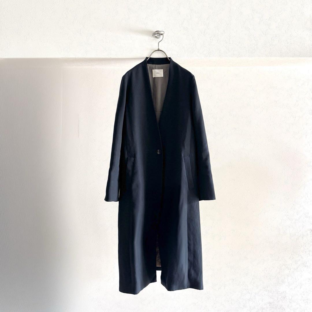 イエナ／通勤セレモニーに❤️春アウターノーカラージャケットコート ブラックネイビー