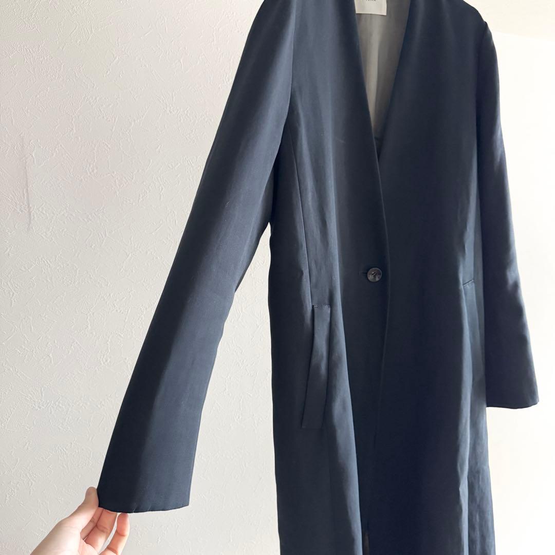 イエナ／通勤セレモニーに❤️春アウターノーカラージャケットコート ブラックネイビー