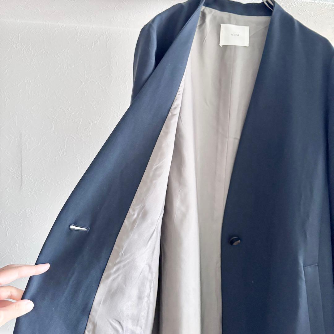 イエナ／通勤セレモニーに❤️春アウターノーカラージャケットコート ブラックネイビー