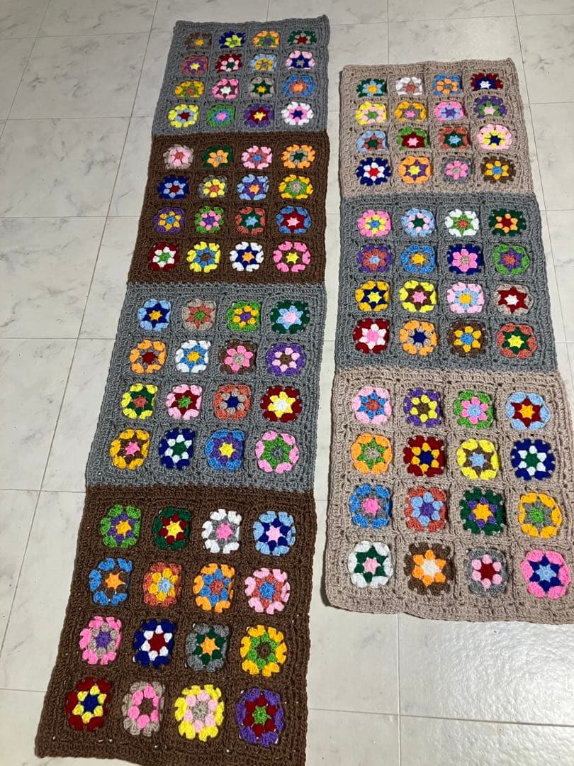 ちろちゃん　マルチカバー　手編み　ハンドメイド