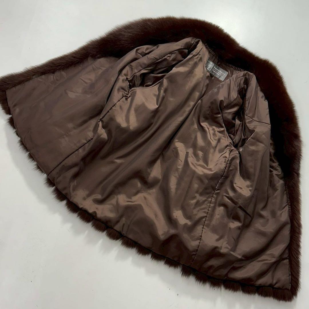 SAGA FOX ブルーフォックス　ファーコート 染め　ブラウン 毛皮 銀サガ