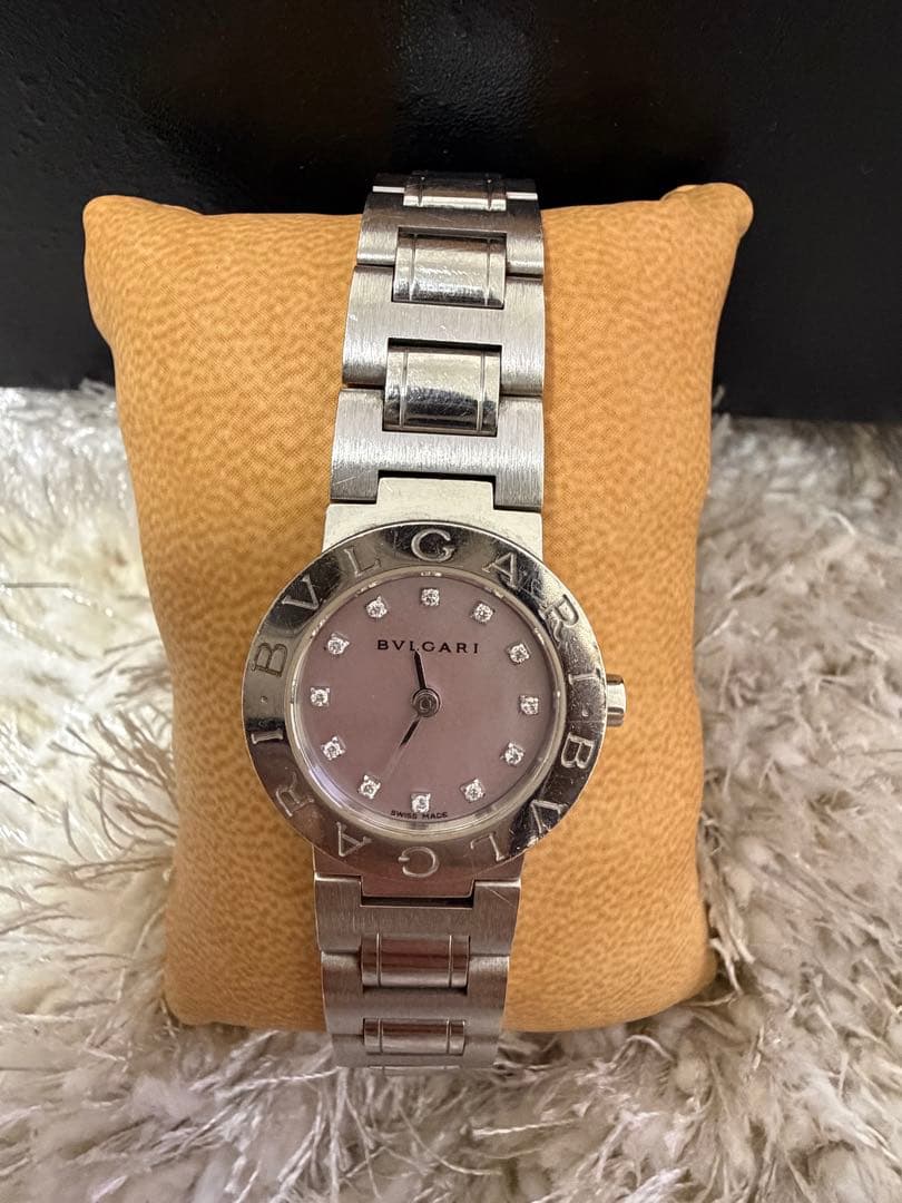 ブルガリ ブルガリ ブルガリ ローズピンクシェル 12Pダイヤ 腕時計