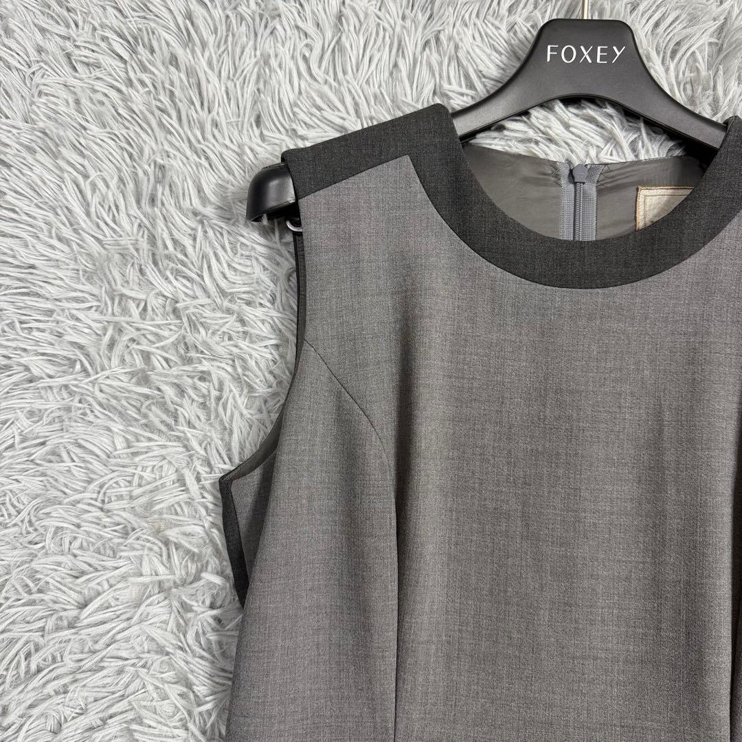 極美品✨フォクシー デイジーリン バイカラーボックスプリーツワンピース 40