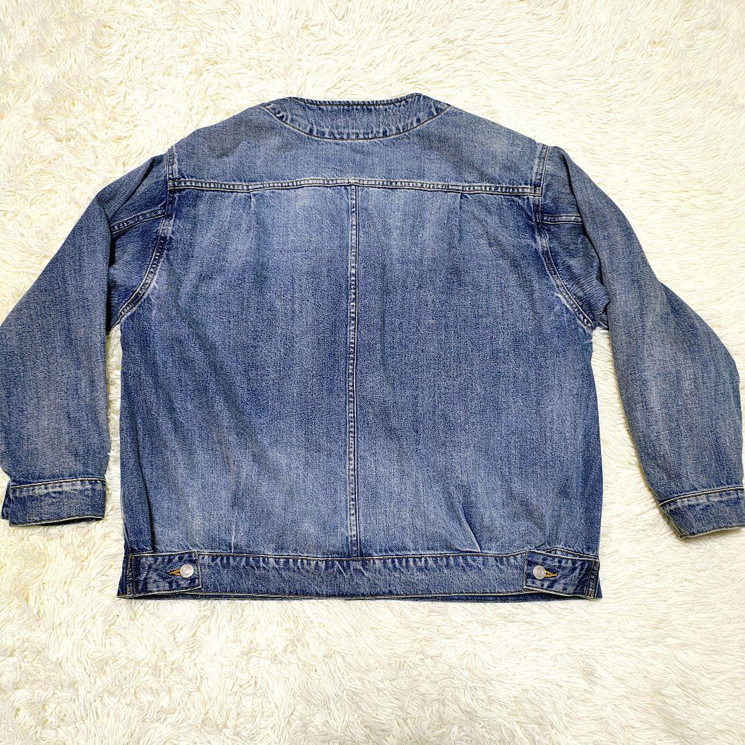 【カフネ】Vネックデニムジャケット38 　オーバーサイズ