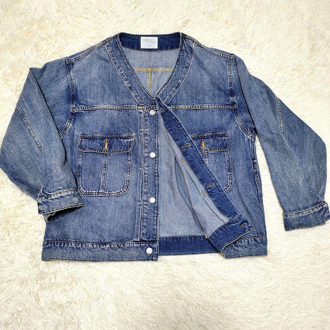 【カフネ】Vネックデニムジャケット38 　オーバーサイズ