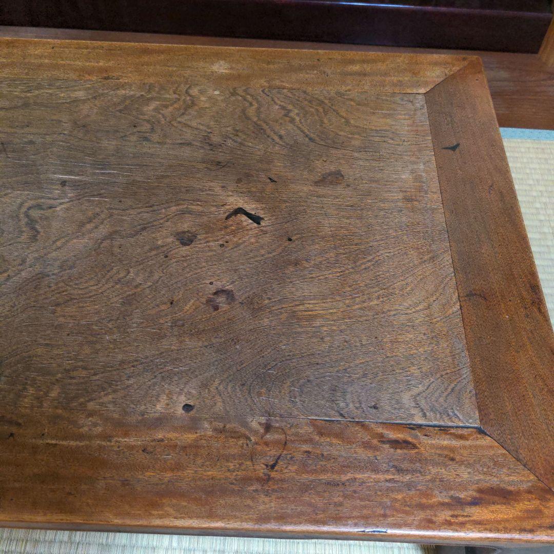 木製座卓 ダークブラウン アンティーク　大正　和テーブル　レトロ　細かい手仕事