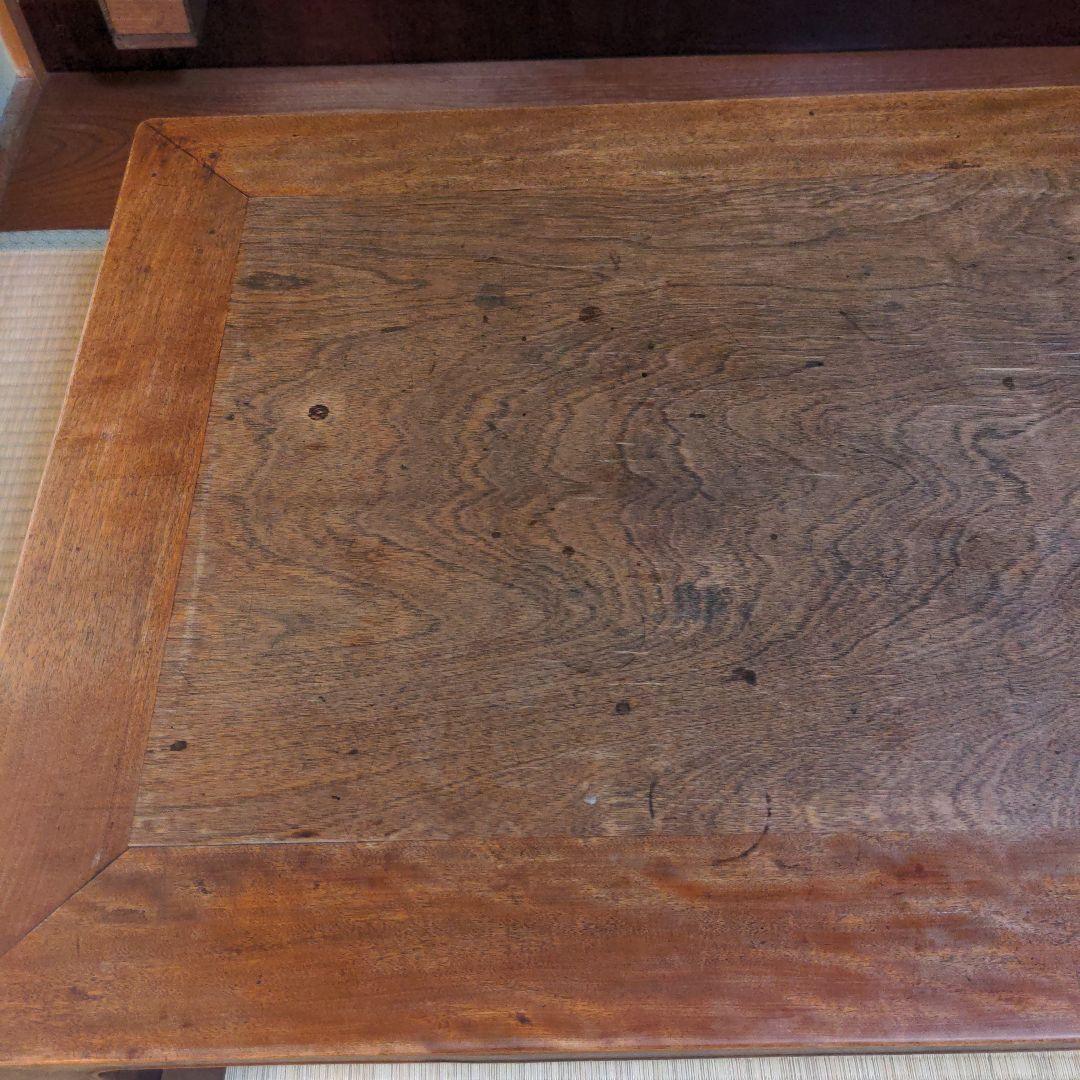 木製座卓 ダークブラウン アンティーク　大正　和テーブル　レトロ　細かい手仕事