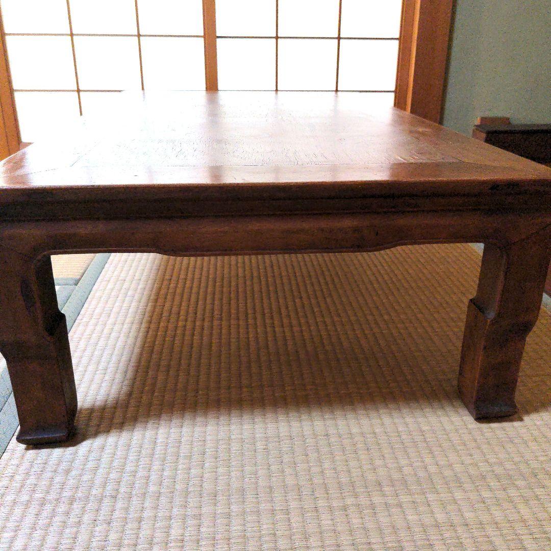 木製座卓 ダークブラウン アンティーク　大正　和テーブル　レトロ　細かい手仕事
