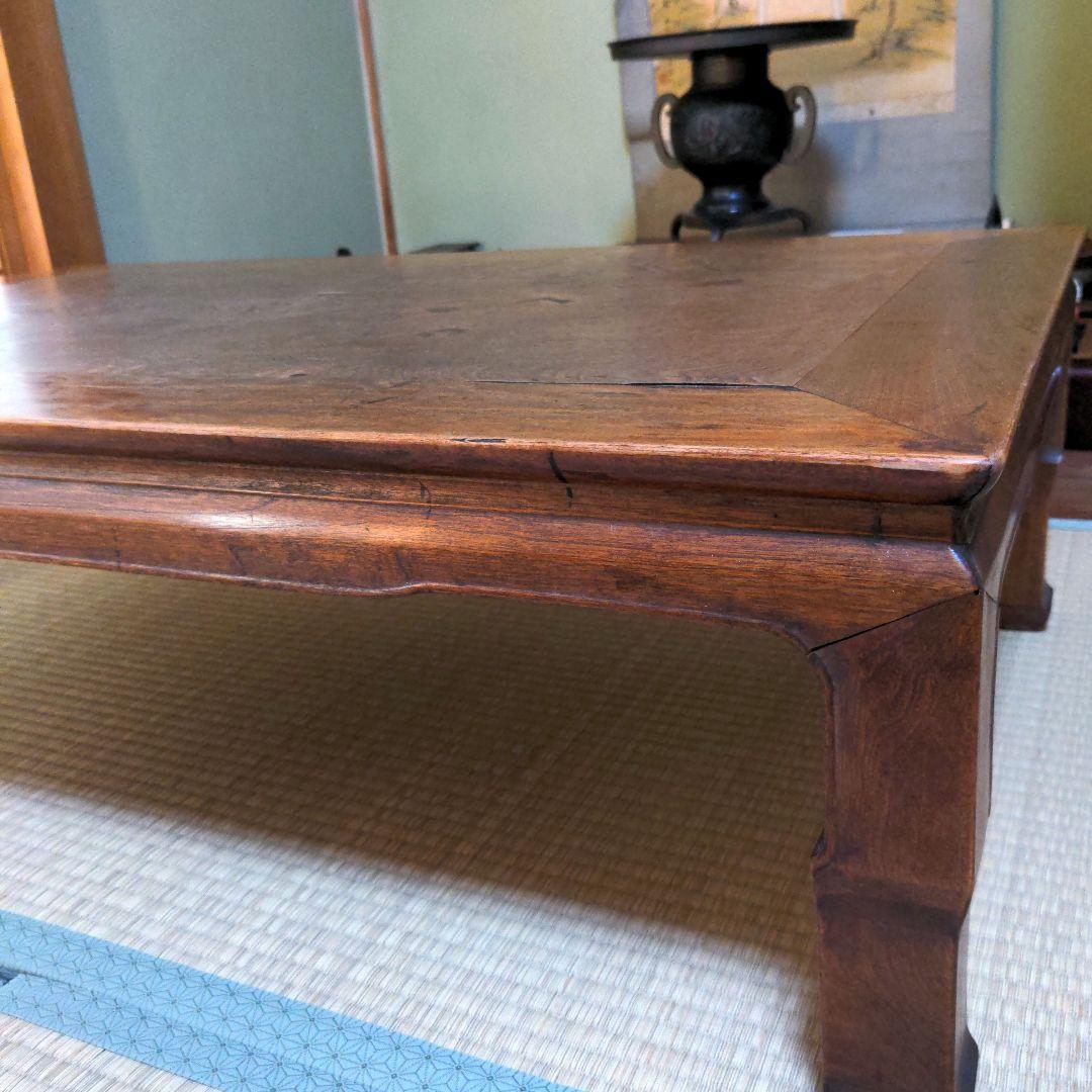 木製座卓 ダークブラウン アンティーク　大正　和テーブル　レトロ　細かい手仕事