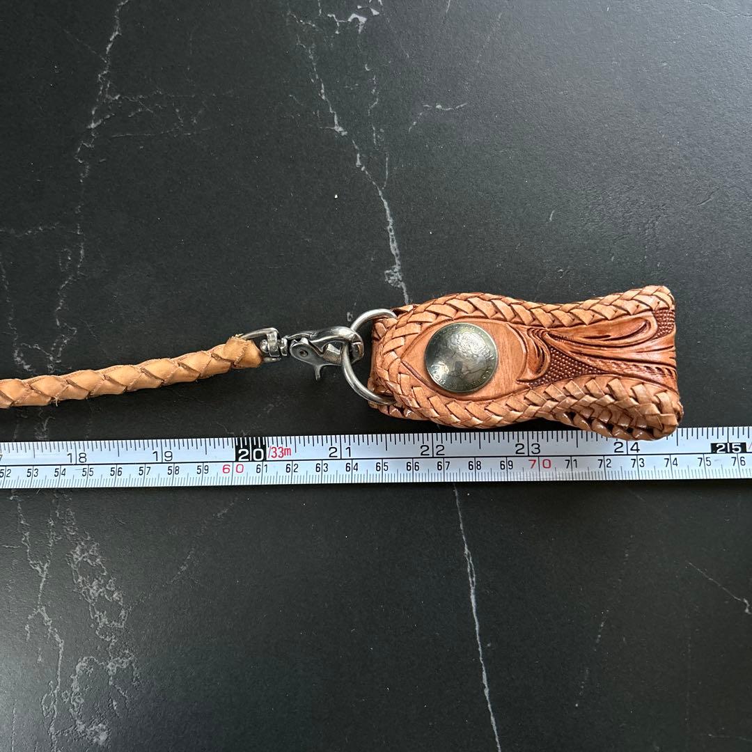 mud monkey 彫刻デザイン バイカーズウォレット 二つ折り財布