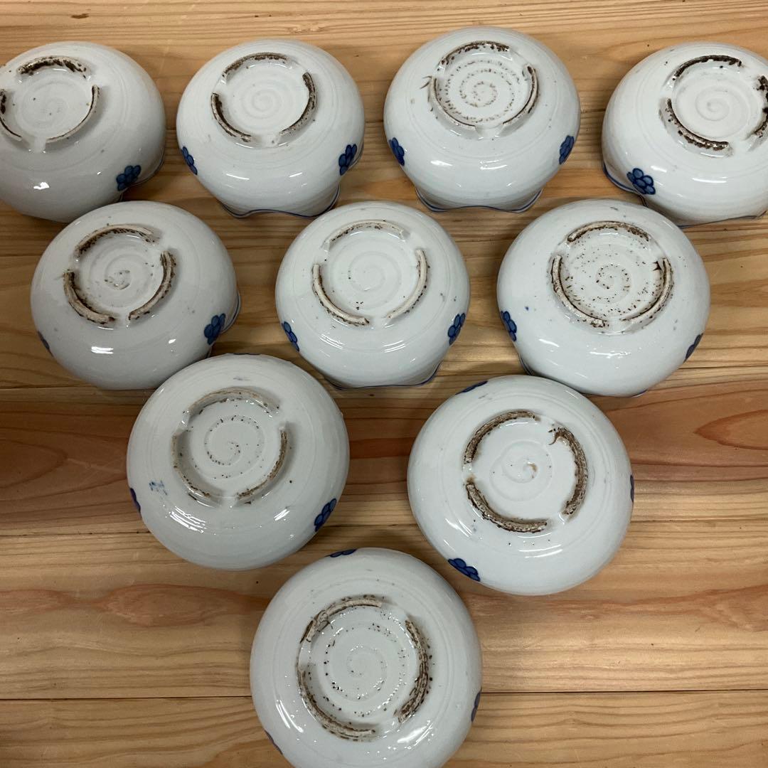 古染付　山水図膾向付　１０客揃え