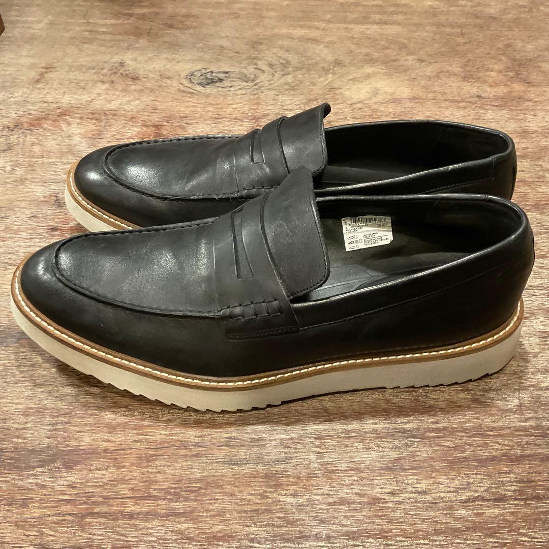 30cm！クラークス ローファー アーネストフリー メンズ ブラック レザー