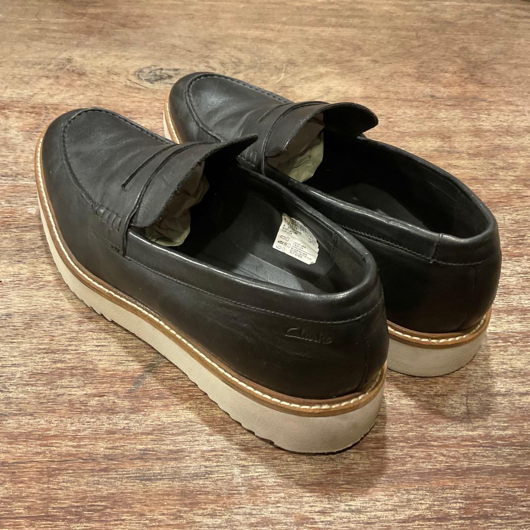 30cm！クラークス ローファー アーネストフリー メンズ ブラック レザー