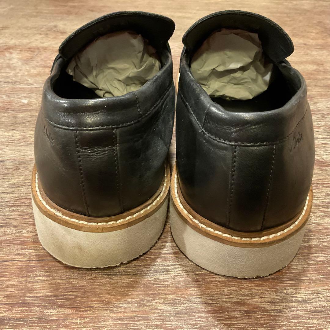 30cm！クラークス ローファー アーネストフリー メンズ ブラック レザー