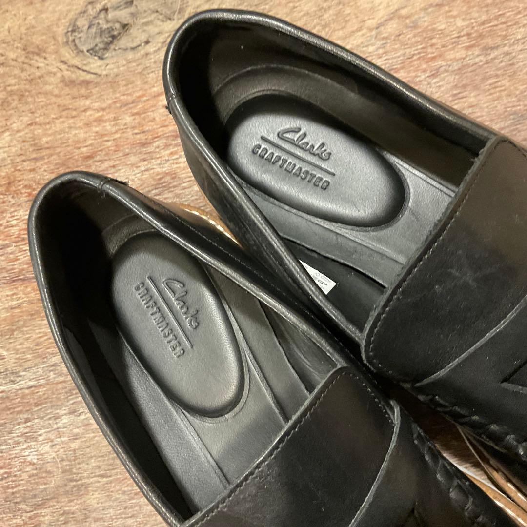 30cm！クラークス ローファー アーネストフリー メンズ ブラック レザー